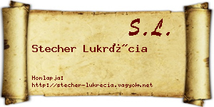 Stecher Lukrécia névjegykártya